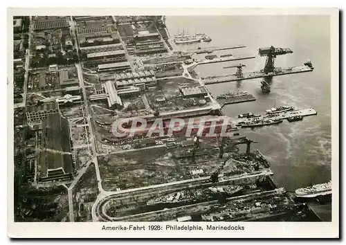 Moderne Karte Zeppelin Aviation Amerika Fahrt 1928 Philadelphia Marinedocks