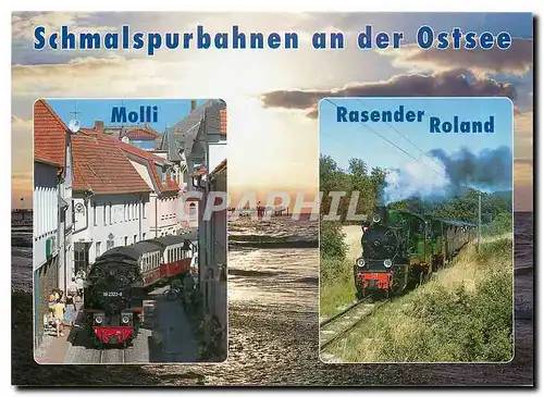 Cartes postales moderne Mecklenburgische Baderbahn Molli Rugensche Kleinbahn Rasender Roland