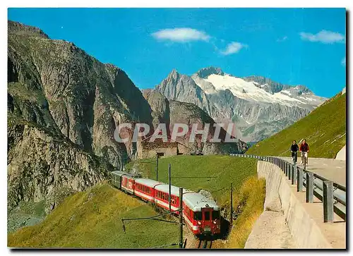 Moderne Karte Switzerland Furka Oberalp Bahn