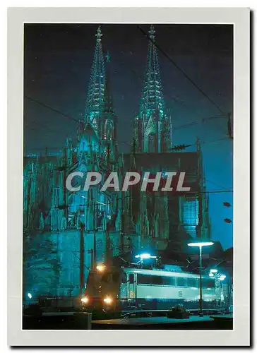 Cartes postales moderne Dom zu koln mit schneilzug ellok 110 420