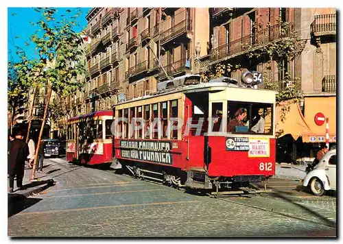 Cartes postales moderne Tram vies de Barcelona Cotxe 812 Serie 801 835