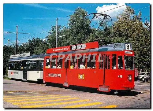 Moderne Karte Tram Xe 4 4 409 B4 1471 BVB mit SBB Werbung Bundesplatz