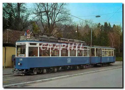 Cartes postales moderne Zurchermtram Vierachser Anhangerzug Linie 22 Be 4 4 1346