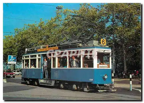 Cartes postales moderne Zurchertram Vierachstriebwagen Linie 6 Be 4 4 1326