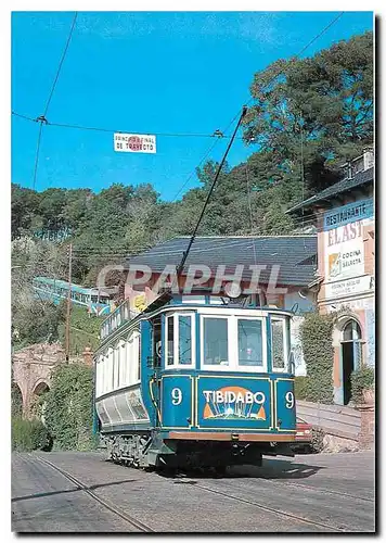 Cartes postales moderne Tramvia Blau Funicular Tibidabo Barcelona