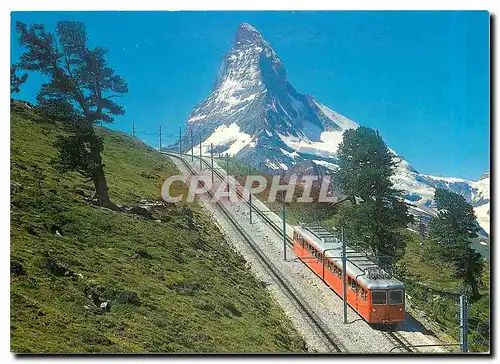 Moderne Karte Switzerland Zermatt Matterhorn Gornergratbahn