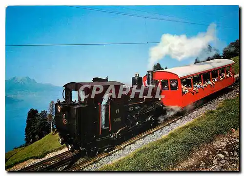 Moderne Karte Vitznau Rigi Bahn alteste Berg Zahnradbahn Europas