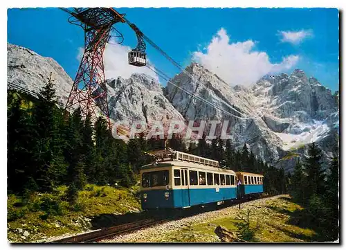 Cartes postales moderne Begegnung der beiden Bayer Zugapitzbahnen