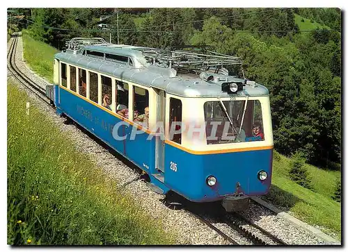 Moderne Karte Montreux Glion Naye electric rack railcar Bhe 24 205