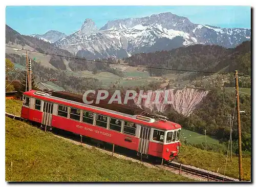 Cartes postales moderne Chemins de fer Electriques Veveysans Electric rack railcar BDe 24 73 near Fayaux