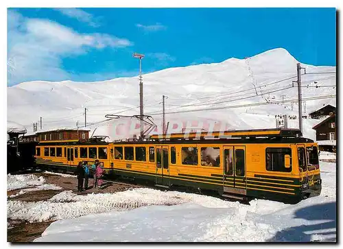 Moderne Karte Switzerland Doppeltriebwagen der Wengerbalpbahn