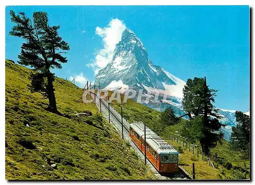 Cartes postales moderne Zermatt Gornergratbahn mit Matterhorn