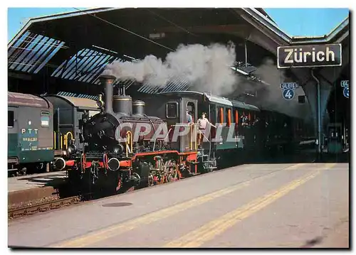 Moderne Karte Kleine Lokomotive im grossen Bahnhof SZU E 3 3 5 mit C 69 68 WR2 251