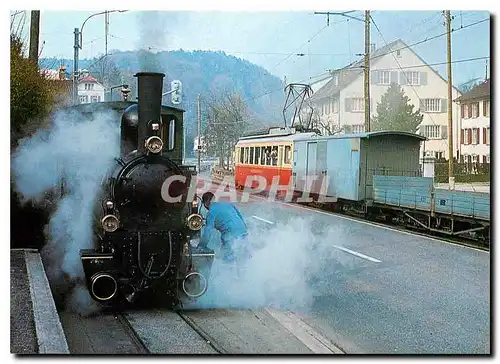 Moderne Karte Dampfzug auf dem Stumpengleis in Niederdorf