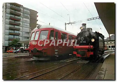 Cartes postales moderne Chemin de fer touristique Blonay Chamby Region Montreux Vevey Suisse En gare de Bulle GFM la 991