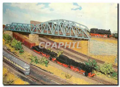 Cartes postales moderne Sammelbildserie Modelleisenbahnen Anlage der AG 34