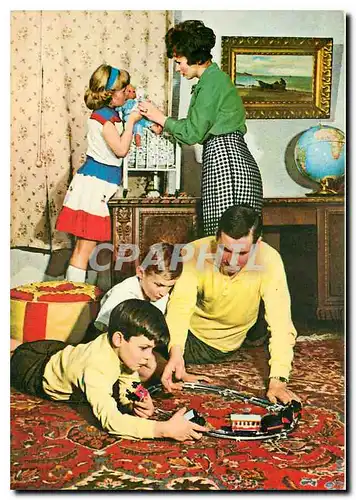 Cartes postales moderne Famille Train Enfant