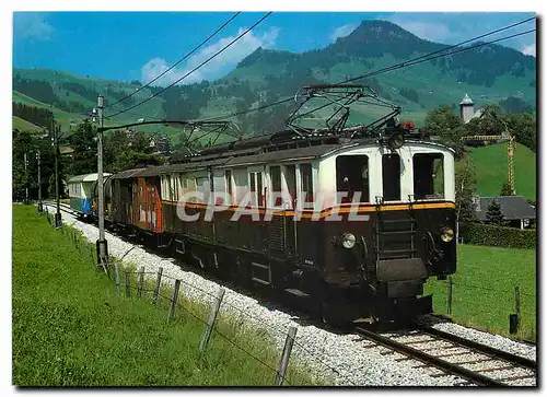 Moderne Karte Railway Montreux Bernese Oberland Electric rail car Dze 6 6