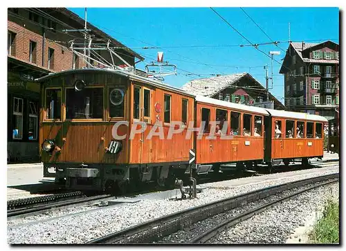 Cartes postales moderne Jungfraubahn Rack locomotive He 9 and trailers B2 23 and 24