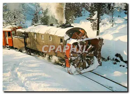 Cartes postales moderne Rhaetian Railway Rotary Snow plow Xrotd 9213