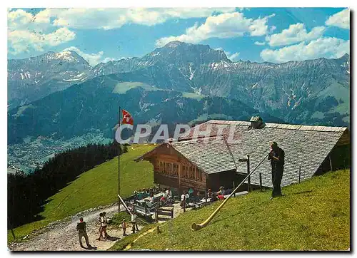 Moderne Karte Berghaus Bonderalp Adelboden Berner Oberland