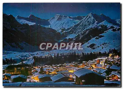 Cartes postales moderne Adelboden Schweiz bei Mondschein