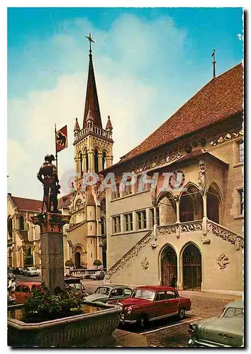 Moderne Karte Berne Hotel de ville et fontaine Venner