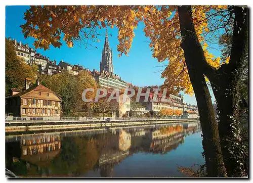 Cartes postales moderne Berne Apercu de la vieille ville avec la Cathedrale et l'Aar