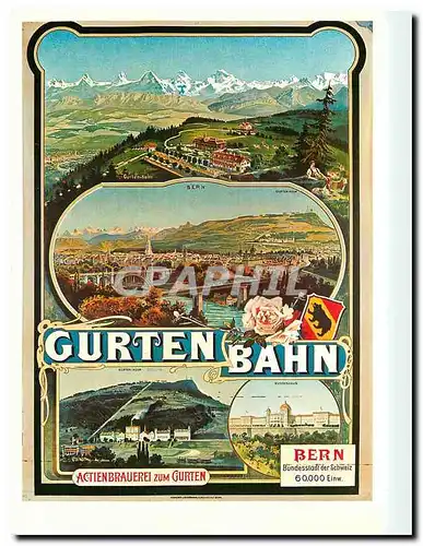 Cartes postales moderne A Reckziegel plakat fur Gurtenbahn Bern