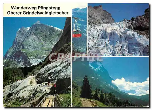 Moderne Karte Wanderweg Pfingstegg Oberer Grindelwaldgletscher