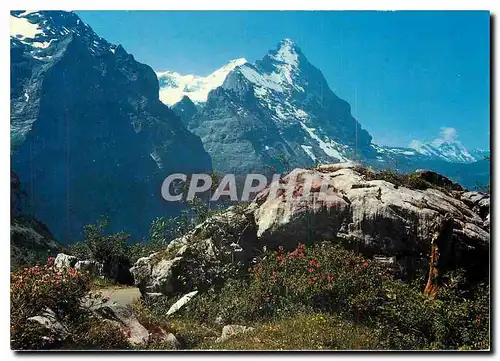 Moderne Karte Blick von der Grossen Scheidegg Monch Eiger