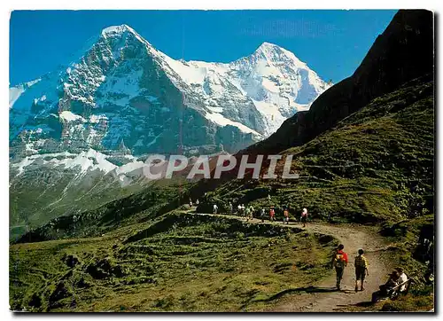 Cartes postales moderne Eigernorwand und Monch Wanderweg Mannlichen Kleine Scheidegg