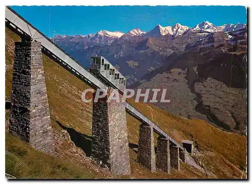 Moderne Karte Niesenbahn Hegernalpviadukt Wetterhorn Schreckhorn Jungfraugruppe