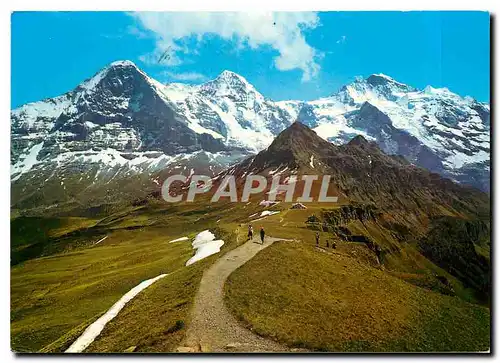 Moderne Karte Mannlichen Eiger Monch Jungfrau Tschuggen Lauberhorn