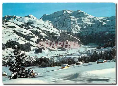 Cartes postales moderne Lenk BO Dorf mit Wildstrubel