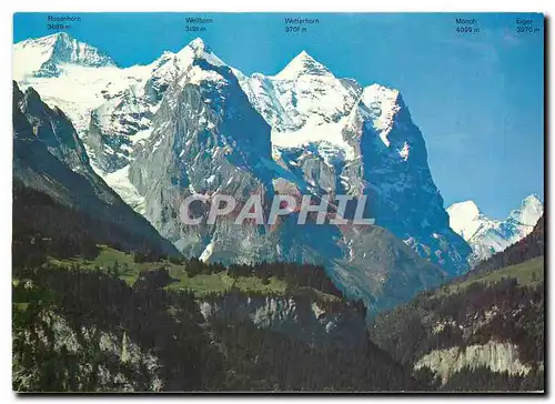 Cartes postales moderne Hasliberg Wetterhorngruppe mit Monch und Eiger