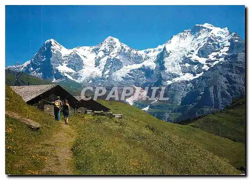 Moderne Karte Eiger Monch und Jungfrau