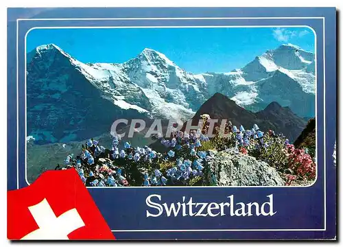 Moderne Karte Switzerland Eiger Monch Jungfrau