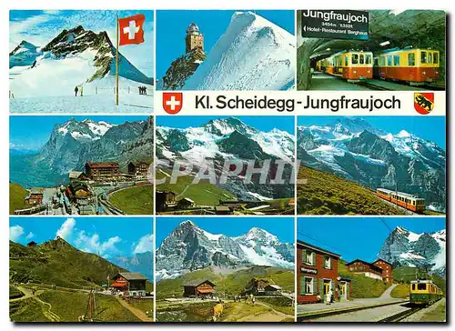 Moderne Karte Kl Scheidegg Jungfraujoch