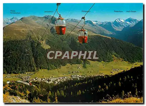 Cartes postales moderne Davos Gondelbahn Schatzalp Strelapass mit Schatzalp