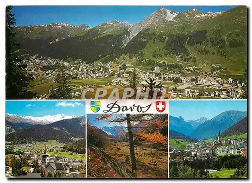 Cartes postales moderne Davos 1560 m Panorama mit Strea Schiahorn