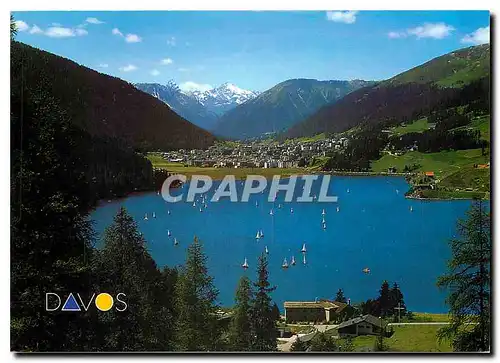 Cartes postales moderne Davos Davorsee mit Davos 1650 m