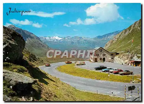 Moderne Karte Julier Pass Hospiz Restaurant Veduta mit Blick gegen
