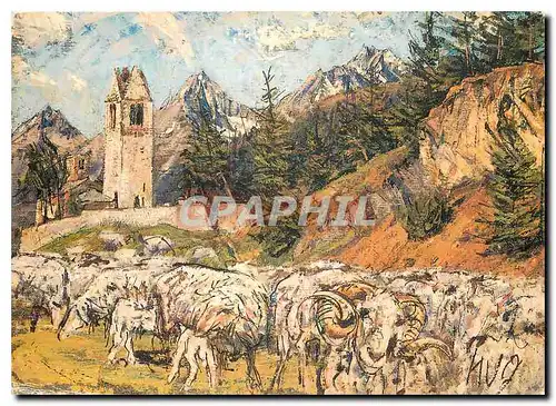 Cartes postales moderne Peinture Moutons