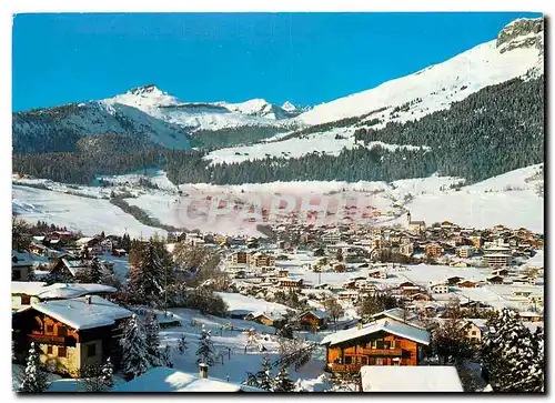 Moderne Karte Flims Dorf gegen das Skigebiet von Nagiens und Cassons