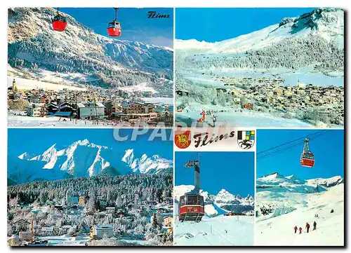 Cartes postales moderne Flims Dorf mit der Gondelbahn Startgels