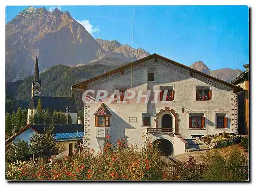 Moderne Karte Engadiner Haus in Scuol