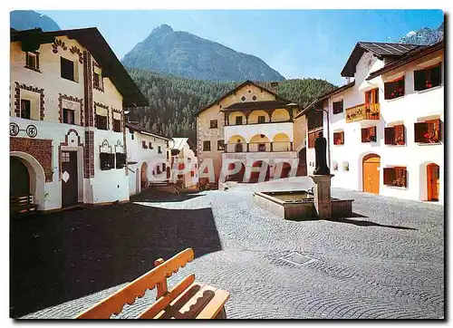 Moderne Karte Dorfplatz Scuol mit Museum