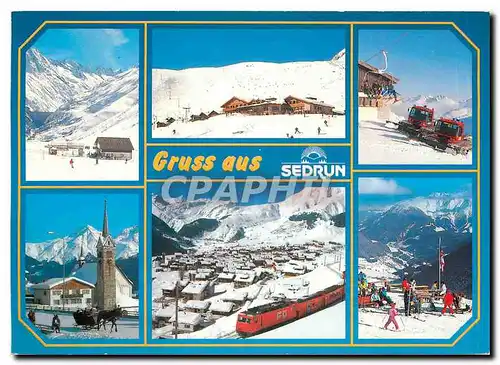 Moderne Karte Gruss aus Sedrun