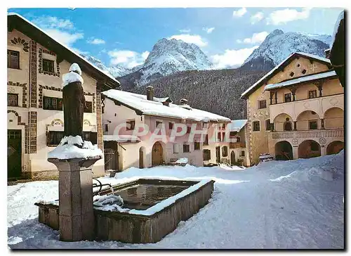 Moderne Karte Dorfplatz Scuol mit Unterengadiner Museum